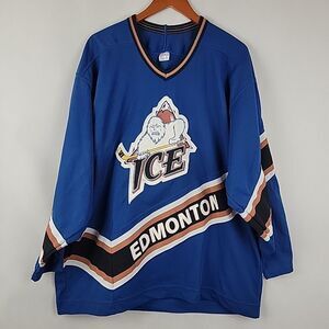 Vintage CCM Edmonton Ice Jersey Mens XL WHL Hockey Blank Oil Kings RARE 90's